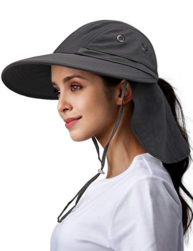 Camptrace Sun Hats for Women Wide Brim Fishing Hat Neck Flap Sun Protection