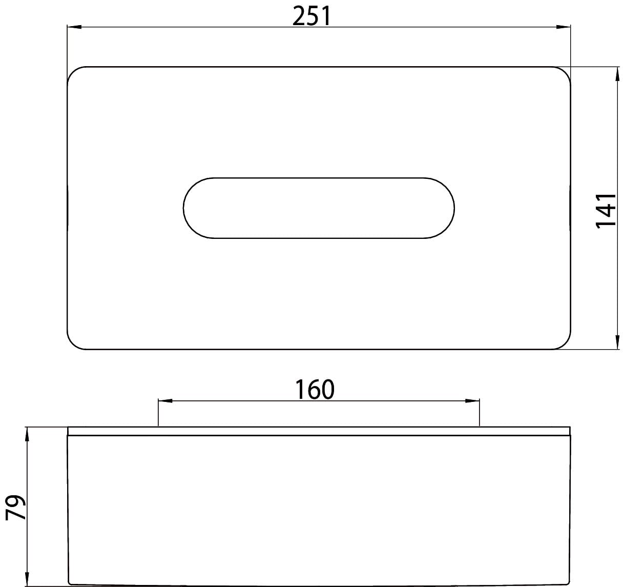 Emco Loft pudełko na chusteczki kosmetyczne (kolor chrom, długość 251 mm, pudełko na chusteczki do łazienki, montaż na ścianie) 55700100, normalne