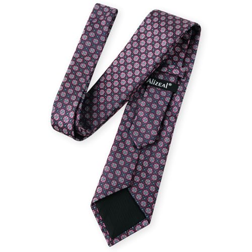 Image of Alizeal Mens Vintage Solid Plaid Tie with Pocket Square 3.15inches Necktie Set
