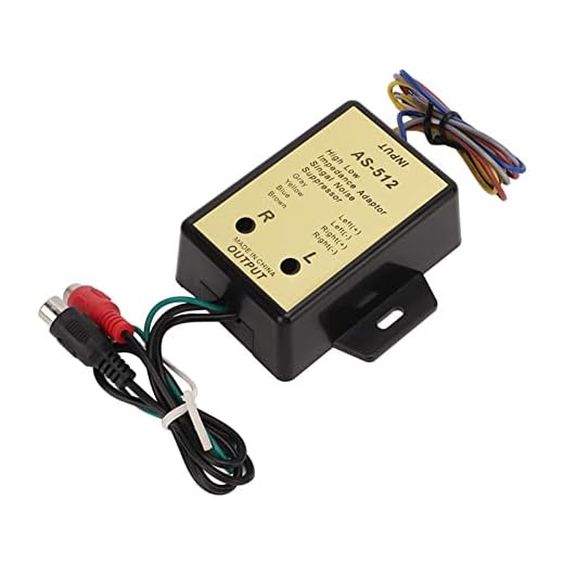 Fydun Adaptador de 2 canais de linha alta e baixa impedância, conversor de áudio de nível de saída de linha conversor de saída de linha amplificador ajustável módulo adicional