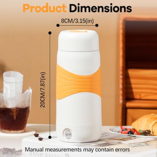Image of Car Electric Kettle 300ml, 12V 80W, 304 Stainless Steel Inner | BPA-Free, Car Plug, One-Key, Dry-Boil Safe, Car Cup for Cigarette Lighter Socket, for Trip, Camping Commuting Hot Coffee Tea
