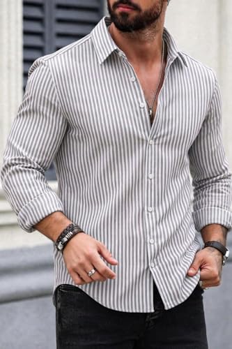Image of Striped Casual Regular Fit Shirt for Men| Men Full Sleeve Shirt