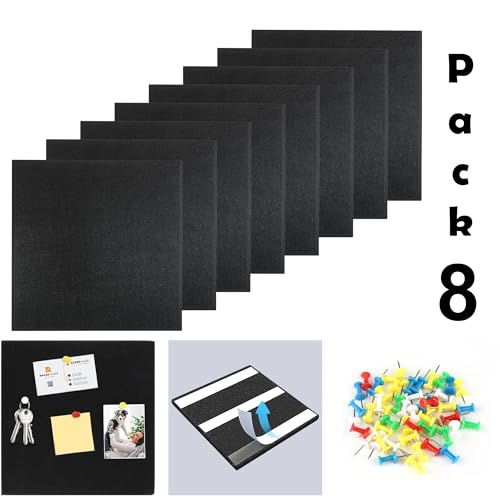 Image of Axmon Notice Board | Set of 8 | Self-Adhesive Bulletin Board for Wall | Vision Board for Manifestation | Message Board for Notes, Keys, Photos, Office, Kitchen, Home |