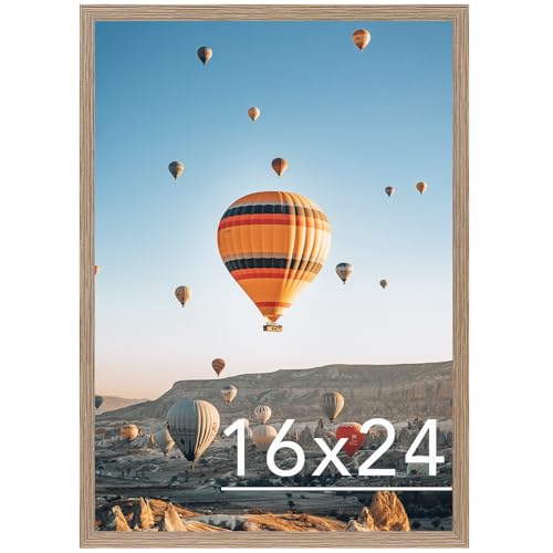 Image of JCJMY 16x24 Picture Frame for Poster Photo Picture and 40x60 cm Canvas, Horizontal and Vertical Formats for Wall Hanging, 16 x 24 Wall Gallery Frame for 16 by 24 Photos Posters, Rustic Brown