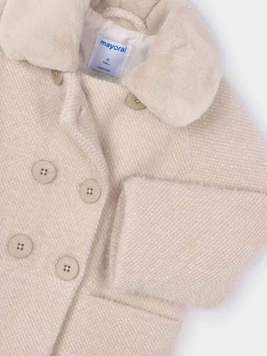 Mayoral Knitted Fur Coat for Girls Sand3