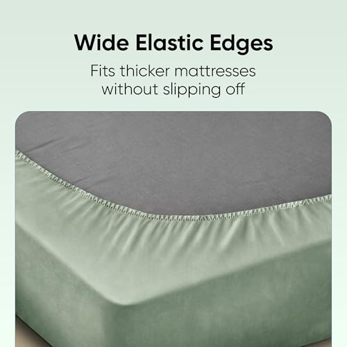 Image of Frido Bamboo Waterproof Mattress Protector for King Beds (78 x 72 Inch), Soft Bamboo Terry Comfort, Cooling Breathable & Noiseless Mattress Cover, Fit for Mattresses Up to 10 Inches (Sage Green)