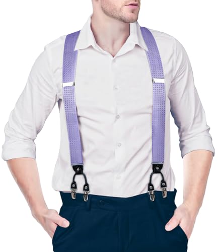 Image of DiBanGu Paisley Bow Tie and Supenders for Men Tuxedo Heavy Duty 6 Clips Suspender Adjustable Y-Shape Mens Trouser Braces
