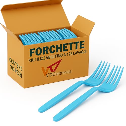forchette biodegradabili e compostabili Bianche Posate in Fibra di Zucchero Confezioni da 50 Pezzi stoviglie bio Eco Friendly (100 pezzi confezioni da 20 azzurre)