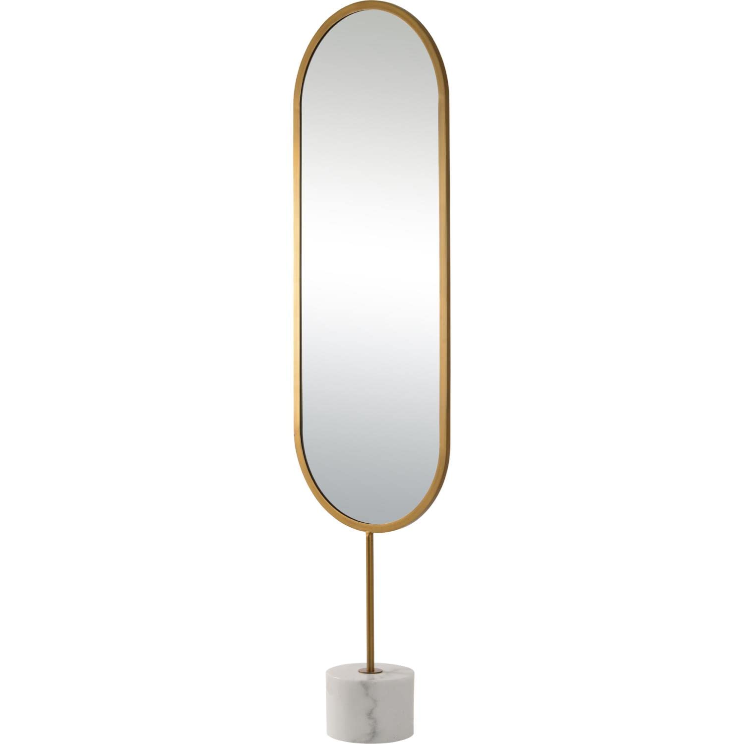 Renwil Taio 70x19 Oval Modern Glass Freestand Mirror in Clear