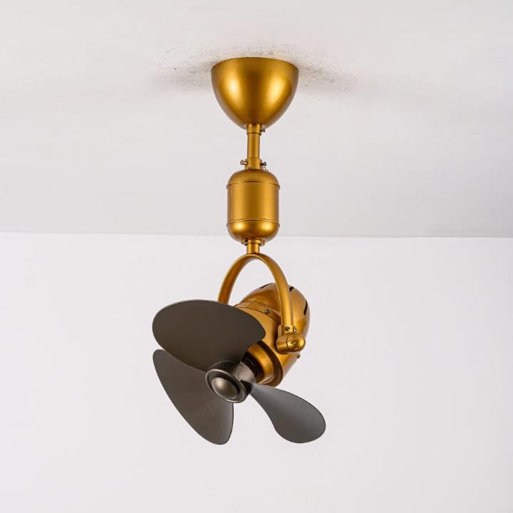 Image of Glowave 3 Blade Designer Fan, Premium Golden Finish, Stylish Wall Fan for Bedroom, Living Room, Office, Kitchen & Home (FI-7802 /GD+BK)