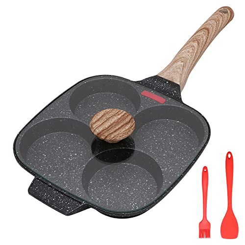 Comparison: Best Pan For Making Eggs 10 Bobikuke Egg Pan, Egg Frying Pan with Lid Nonstick 4 Cups Pancake Pan Fried Egg Pan for Breakfast - Black