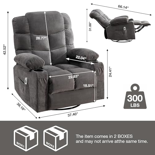 Sillón eléctrico reclinable con masajes y calor miniatura 2
