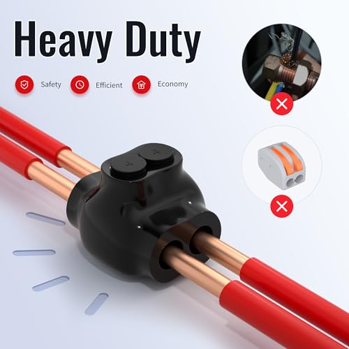 Image of RVBOATPAT 6 Pack Insulated Multi Tap Connector 2 Port 4-14AWG Aluminum Wire Connector Splice Electrical Power Connector Dual Entry 5 /32 inch Allen Hex