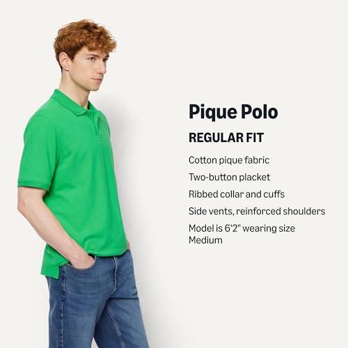 Image of Amazon Essentials Men's Regular-Fit Short Sleeve Cotton Pique Polo Shirt (Available in Big & Tall)
