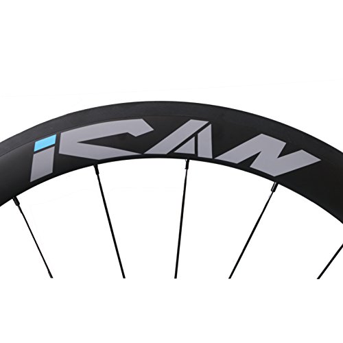 ICAN 50mm Carbon Road Bike Wheels 700C Clincher Sapim CX-Ray Spokes Rim Brake Only 1460g (Upgraded Version Wheelset) - Thumbnail 3