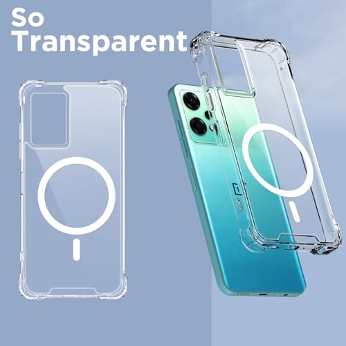 Image of Pikkme Back Cover for OnePlus Nord Ce 2 Lite 5G Mag-Safe Shockproof PC + TPU | Protective Case Magnetic Support | Bumper Case (Transparent Mag-Safe)