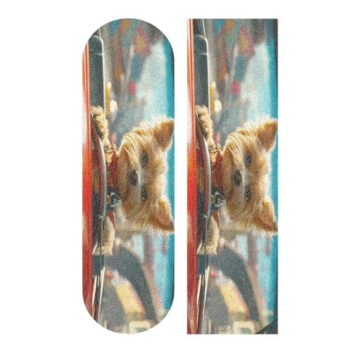 CZXW Cute Dog Car Driver Skateboard Grip Tape Non-Slip Longboard Griptape Skate Board Tapes Sheet for Decor 44