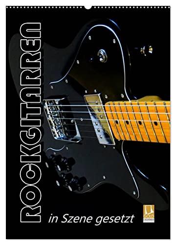 ROCKGITARREN in Szene gesetzt / Geburtstagskalender (Wandkalender 2024 DIN A2 hoch), CALVENDO Monatskalender: Auf jedem Kalenderblatt präsentieren ... geschrieben haben. (CALVENDO Kunst)