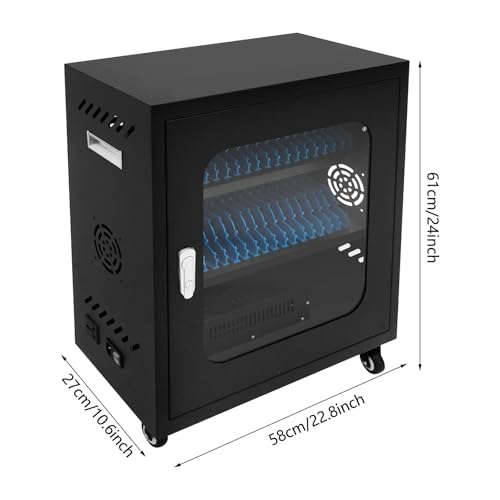 Image of 40-Device Charging Station, Charging Cabinet for Cellphones & Tablet Computers, Rechargeable Cellphone Locker Storage Charging Station, Locking Laptop Storage Box with Cable Management