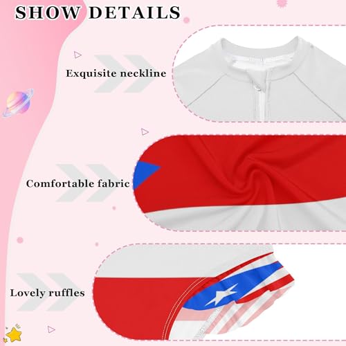 Image of Baby Girl Bathing Suit Long Sleeve UPF 50+ One Piece Toddler Swimsuit
