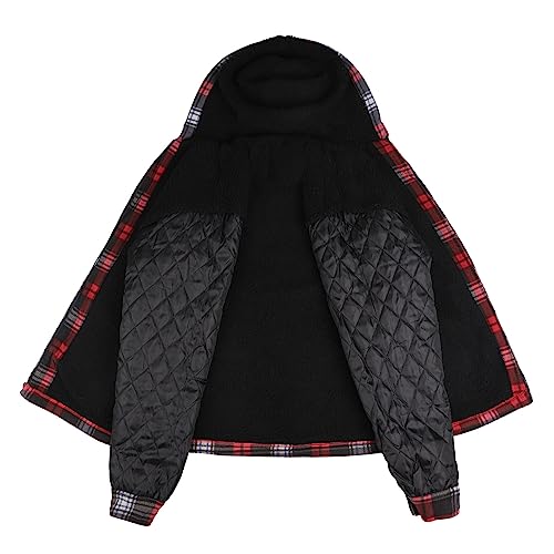 Image of Gary Com Heavy Thick Flannel Plaid Jacket Sherpa Fleece Lined Hoodies for Men Zip Up Winter Warm Coat Zipper Sweatshirt