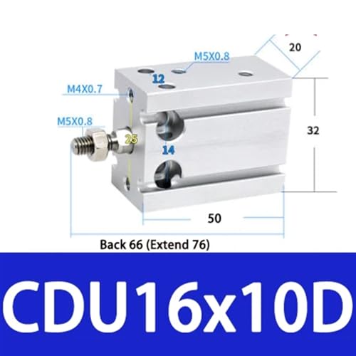 Cylindre pneumatique CDU16X10D anti rotation vérin carré - 3