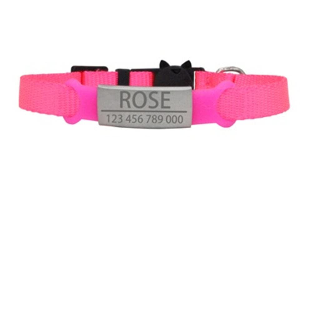 Collier de chat réglable rose pour des promenades sereines en toute sécurité