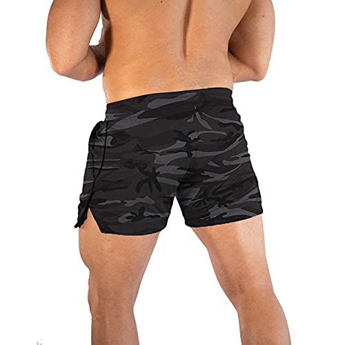 Ceht Mens Athletic Shorts Quick Dry Bodybuilding Mens Workout Shorts Gym Shorts For Men With Pockets Camo #TOP2
