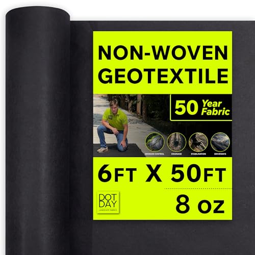 Image of DOTDAY 8oz Non-Woven Geotextile Fabric, Driveway Underlayment 6x50ft