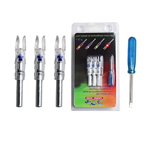 UP100 3pcs Automatically Lighted Nock Compound Bow Led Lighted Arrow Nock Blue Fits Bolt with Diameter 5.2mm