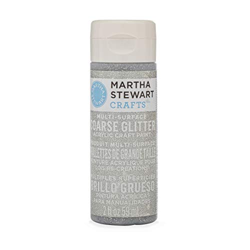 Martha Stewart Crafts Multi-Surface Coarse Glitter Acrylic Craft Paint in Assorted Colors (2-Ounce), 32960 Sterling