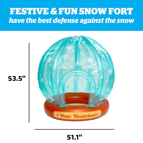 BigMouth Inc Inflatable Snow Globe - Inflatable Snow Fort with Entrance - Outdoor & Indoor Christmas Decorations for Yard, Kids Room