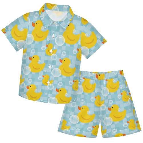 Image of visesunny Boys Hawaiian Shirt and Short Set Summer Outfit Kids 2 Piece Clothes Set 3-10Y