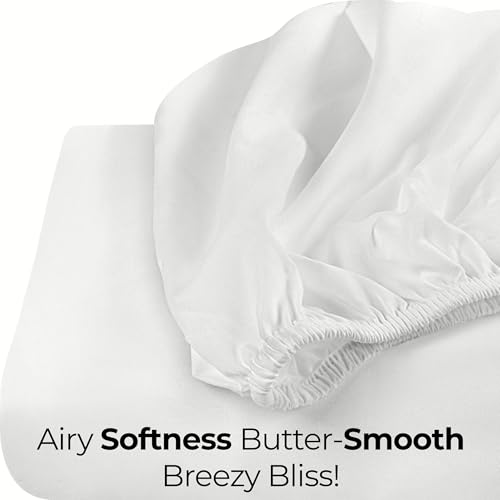 Image of Utopia Bedding Queen Fitted Sheet - Bottom Sheet - Deep Pocket - Soft Microfiber - Shrinkage and Fade Resistant - Easy Care -1 Fitted Sheet Only (White)