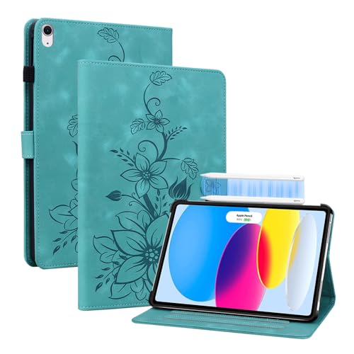 Étui pour iPad 10e génération 2022 vert avec veille automatique intégrée
