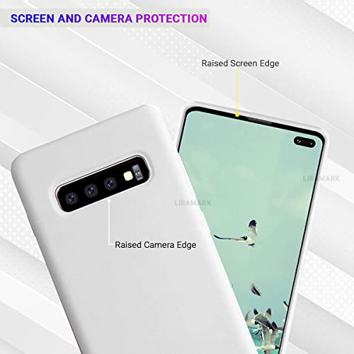 Image of LIRAMARK Liquid Silicone Soft Back Cover Case for Samsung Galaxy S10 Plus / S10+ (White)