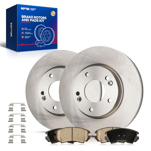 Image of KAX Front Brake Kit, OE Brake Rotors and Ceramic Brake Pads | Fits Hyundai Sonata /Kia Sportage 2005-2010, Kia Soul 2012-2013, Hyundai Tucson 2005-2009, Kia Optima 2006-2010, Hyundai Tiburon 2003-2008
