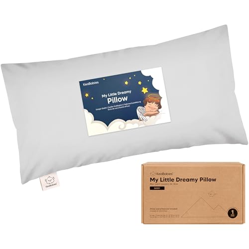 Toddler Pillow with Pillowcase 10x18 My Little Dreamy Pillow (French Gray)