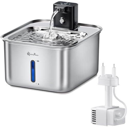 Fuente de agua para gato inalámbrica acero inoxidable