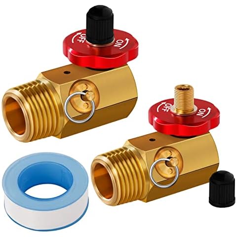 2 Pack Air Tank Manifold with Fill Port,SUNROAD Aluminum Knob,Safety Valve and Relief Bypass 1/2" NPT Tank x 1/4" NPT Hose x 1/8" NPT Gauge for Air Compressor Portable Tank Cover