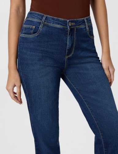 Image of KRAUS JEANS Women's Flared Fit Mid-Rise Crop Length Jeans (WFA-1257)