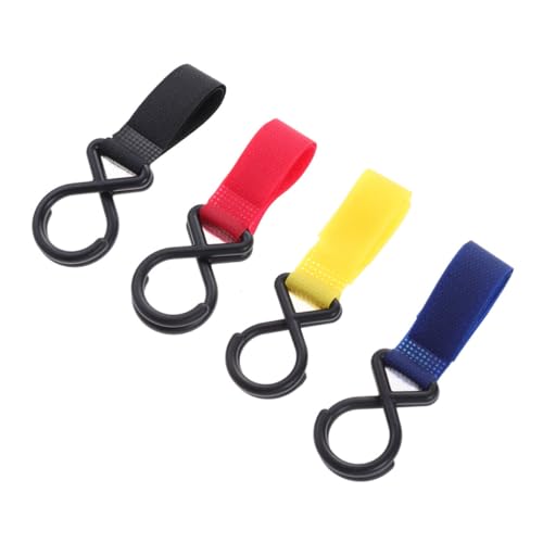 FUNNETOYU 4個 多機能ベビーカーフック 調節可能ストラップ付き 滑り止め機能 耐荷重 ベビーカー 車椅子対応 荷物掛けに