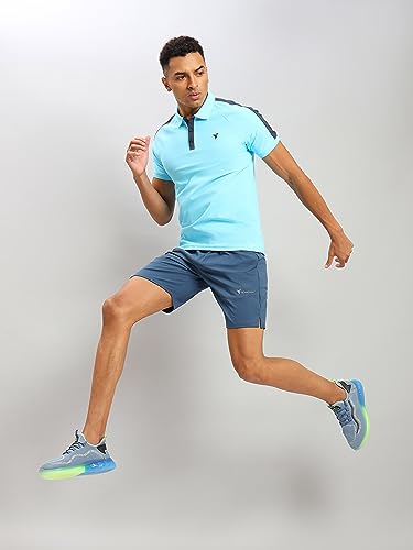 Image of TECHNOSPORT Mens Solid Slim Fit Shorts for Gym, Workout & Sports with Techno Dry, Antimicrobial Properties