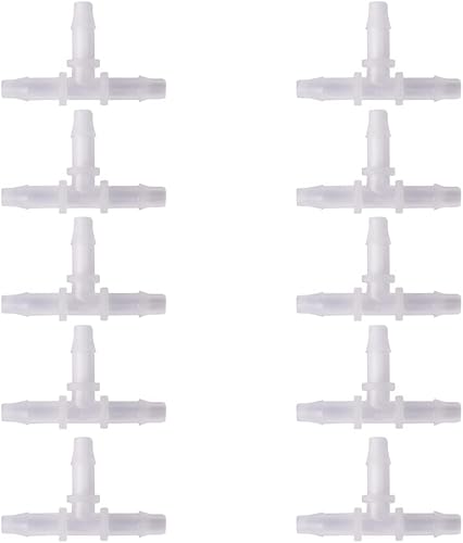 Miniatura 4 de Tucool Racing Adaptador de unión de empalme de plástico en forma de T de 3 vías para manguera de tubo de línea de aire (kit surtido de conectores de