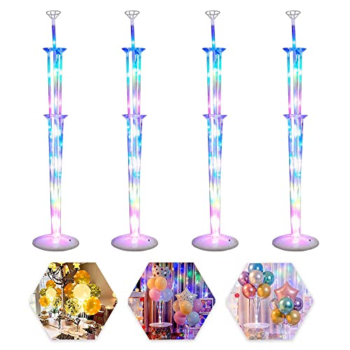 4PCS Balloon Support Kit,Arbre à Ballon Support de Ballons,Balloon Stand Kit,Hauteur Avec Support de Ballon,Support de Ballon Anniversaire,Support Ballon Cover