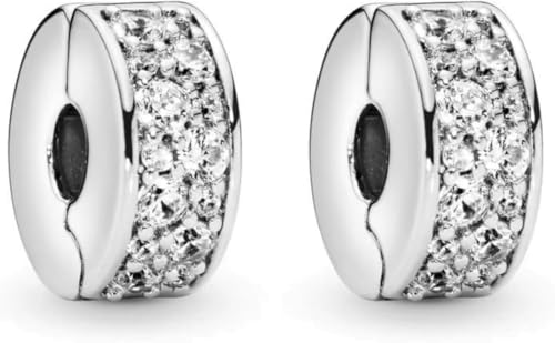 WEIMU Charms Stopper 925 Sterling Silber für Armband Stopper Charms für Bead Charm Armband Anhänger Spacer (White)