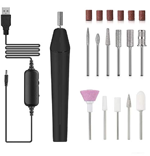 Electric Nail Drill Kit,Electric Nail File for Acrylic Nails and Gel Nails,Professional Manicure Pedicure Set,Manicure Pedicure Polishing Shape Tools and Home Nail Salon Use. (Black)