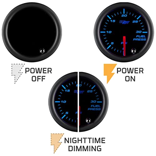 Manomètre de pression de carburant GlowShift 30 PSI 7 couleurs - 5