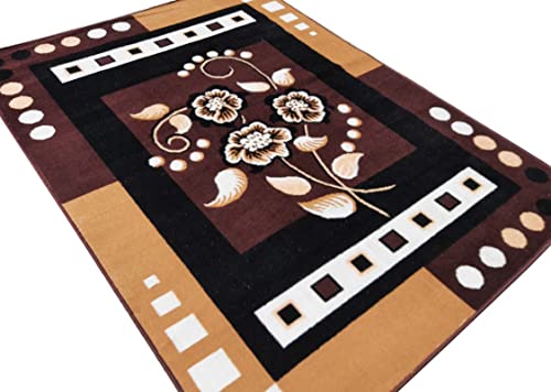 Image of Soft Thick Washable Rugs for Home Decor Living Room 6x8 Feet (180 x 235 Cm) Brown Color