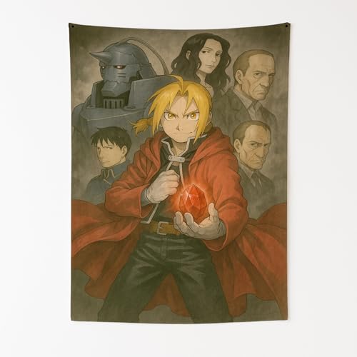 DreamController Fullmetal Alchemiist: Philosopher’s Stone Wall Tapestry for Bedroom by DC | Anime Tapestry Wall Hanging & Aesthetic Decor for Dorm, Living Room, Picnic & Home | 30'x40'